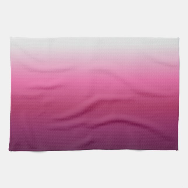 Linge De Cuisine magenta maroon marsala burgundy ombre branché (Horizontal)