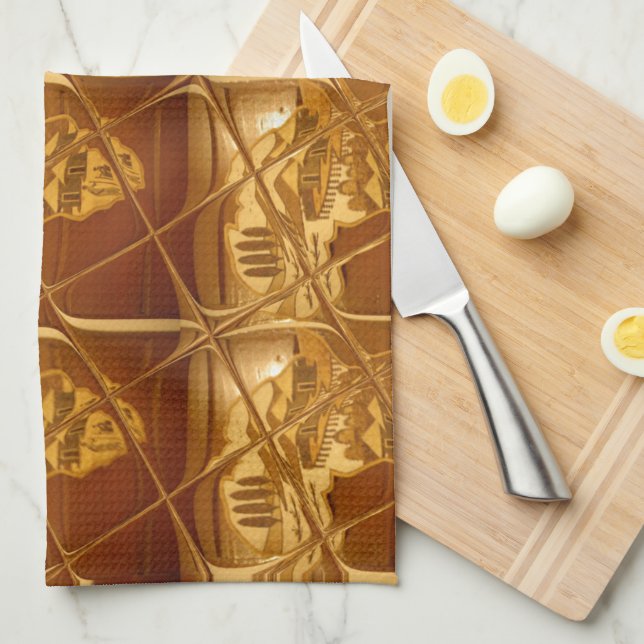 Linge De Cuisine Magnifique carte africaine Imprimer Design doré (Quart Plié)