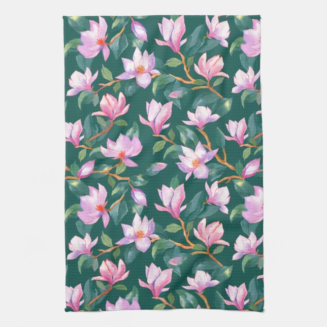Linge De Cuisine Magnolia en floraison (Vertical)