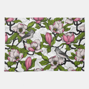 Linge De Cuisine Magnolia en floraison et tireur