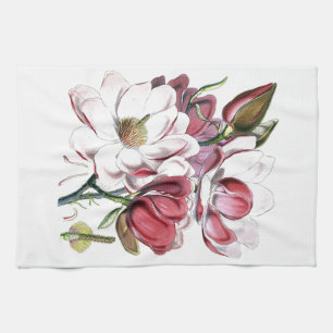 Linge De Cuisine Magnolia Fleur asiatique Vintage vieille illustrat