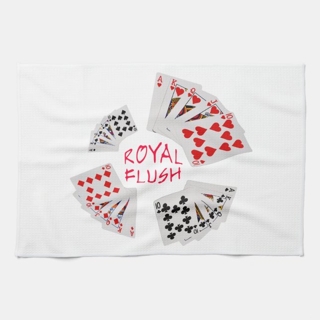 Linge De Cuisine Mains de poker - Royal Flush (Horizontal)