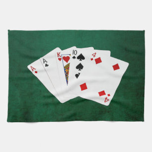 Linge De Cuisine Mains de poker - Une paire - As