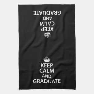 Linge De Cuisine Maintenez le calme et diplômés amusant Graduation