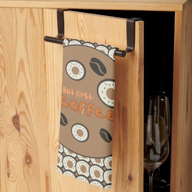 Linge De Cuisine Mais le premier café givré Donuts Brown (Pliage en tiers)