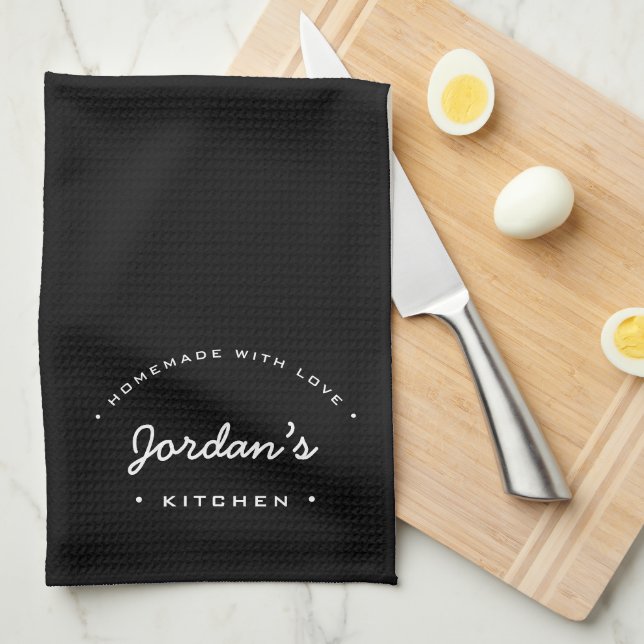 Linge De Cuisine Maison avec amour Ma cuisine Personnalisée (Quart Plié)