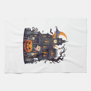 Linge De Cuisine Maison Hantée Halloween Squelettes Citrouille Fant