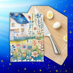 Linge De Cuisine Maison Monogramme Cottagecore avec Champignons  