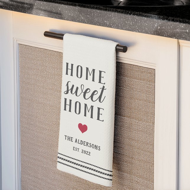Linge De Cuisine Maison personnalisée Sweet Home Nom de famille (Créateur téléchargé)