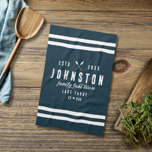 Linge De Cuisine Maison Rustique moderne   Marine White