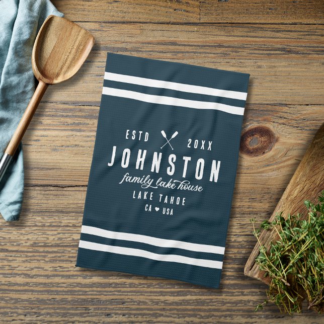 Linge De Cuisine Maison Rustique moderne | Marine White (Créateur téléchargé)