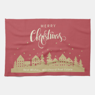 Linge De Cuisine Maisons de Silhouette de Noël Immobilier Personn