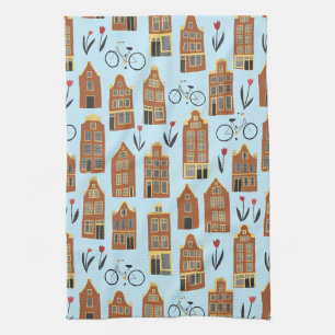 Linge De Cuisine Maisons néerlandaises mignonnes Amsterdam City Mot