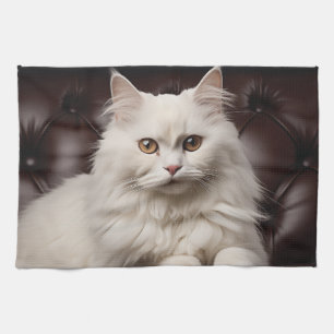 Linge De Cuisine Majestic white cat