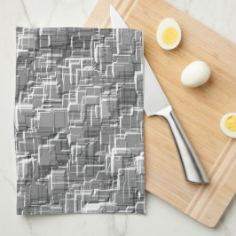 Linge De Cuisine Mâle de superposition extrême de carrés grises