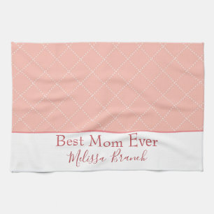 Linge De Cuisine Maman assez de rose et blanche meilleure jamais