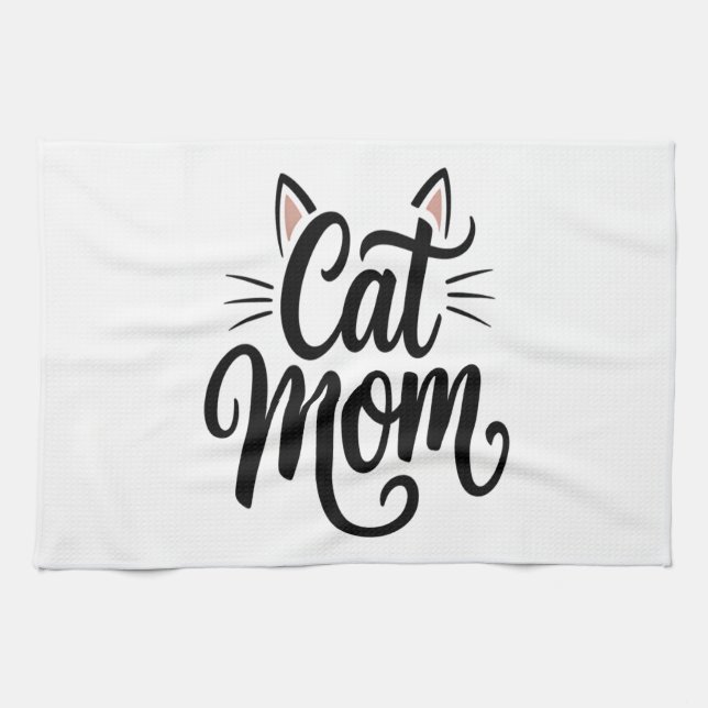 Linge De Cuisine Maman Chatte Moustaches et Oreilles (Horizontal)