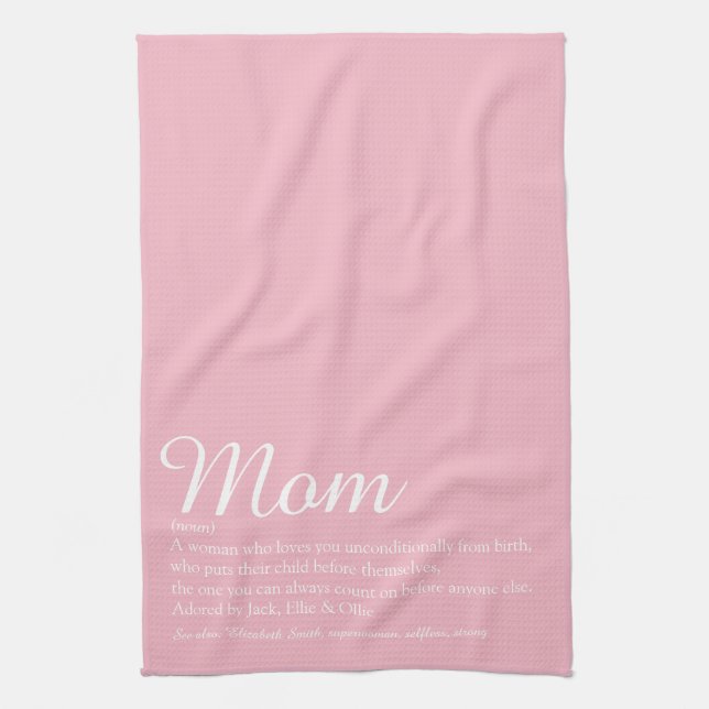 Linge De Cuisine Maman, maman, maman Script de définition mère rose (Vertical)
