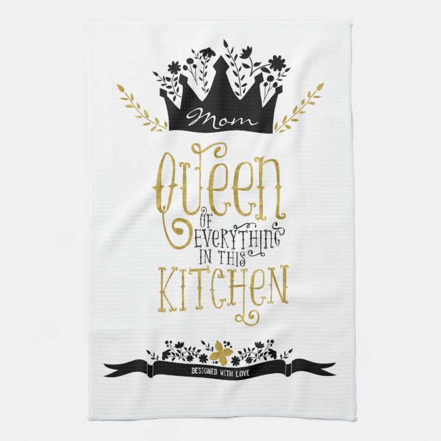 Linge De Cuisine Maman - Reine de la cuisine | Parties scintillant  (Vertical)