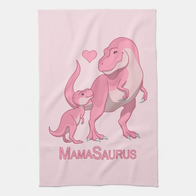 Linge De Cuisine MamaSaurus T-Rex et bébés dinosaures (Vertical)