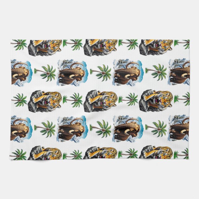 Linge De Cuisine Mammoth Sabertooth Tiger âge de glace Conception M (Horizontal)