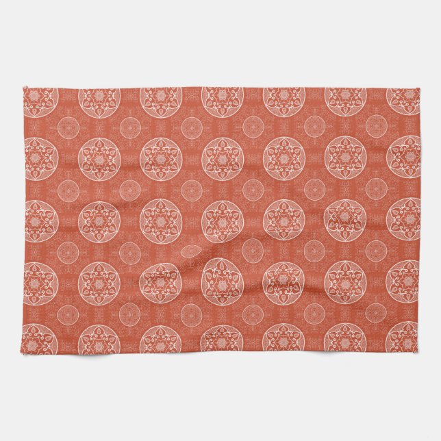 Linge De Cuisine Mandala en terre cuite (Horizontal)