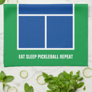 Linge De Cuisine Mangez le pickleball sommeil répéter drôle cour bl