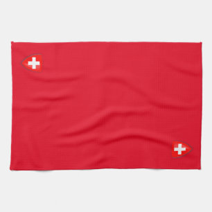 Linge De Cuisine Manteau de la Suisse des bras suisse rouges