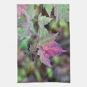 Linge De Cuisine Mapleleaf Viburnum Feuilles d'automne et baies