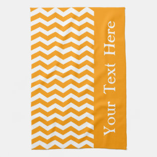Linge De Cuisine Marbella Orange Wave Chevron personnalisable