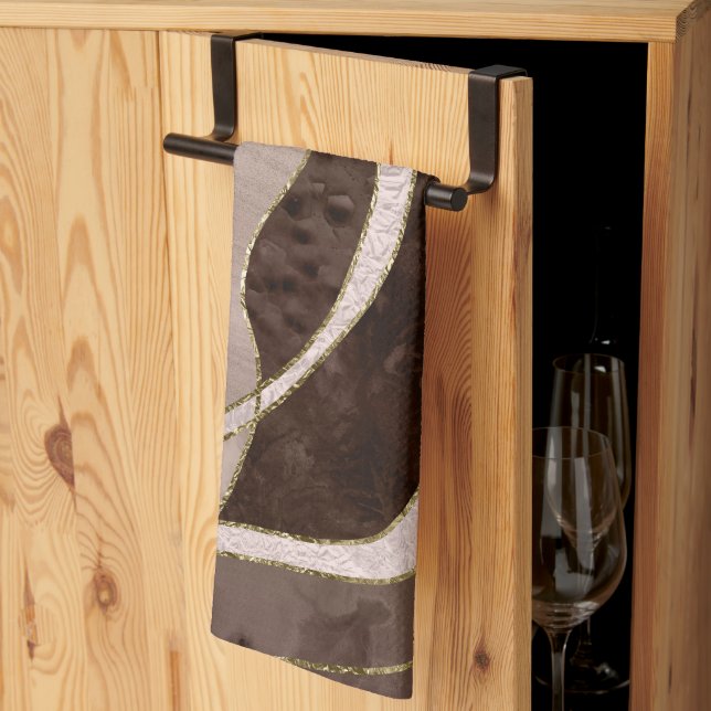Linge De Cuisine Marble Agate Gold Glam 5 - landscape (Pliage en tiers)