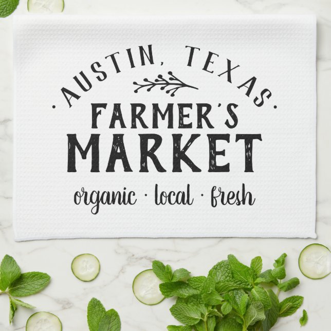 Linge De Cuisine Marché des fermiers personnalisés | Agritourisme (Plié)