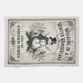 Linge De Cuisine Marcher dans un Wonderland d'hiver Snowman