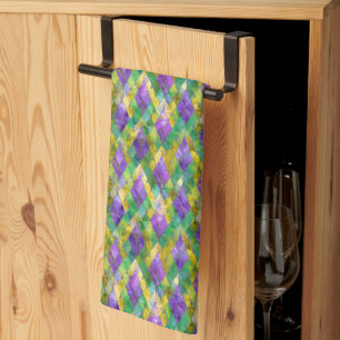 Linge De Cuisine Mardi Gras Arlequin en verre tendu Imprimer