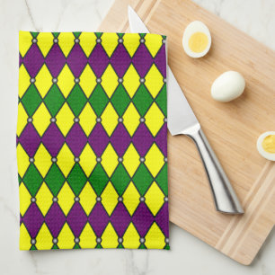 Linge De Cuisine Mardi Gras Arlequin Motif Diamant
