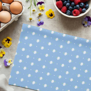 Linge De Cuisine Marguerite Blanche Simple Motif Floral de Printemp