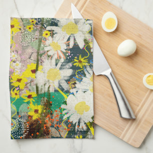 Linge De Cuisine Marguerites vintages - Art Floral Inspiré par la N