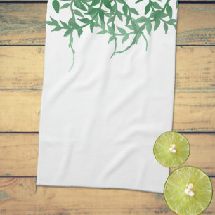 Linge De Cuisine Mariage aux feuilles botaniques rustiques