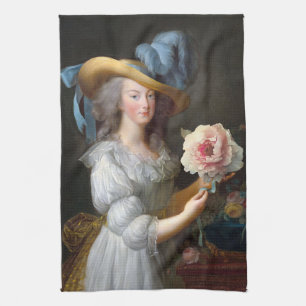 Linge De Cuisine Marie Antoinette à la pivoine rose