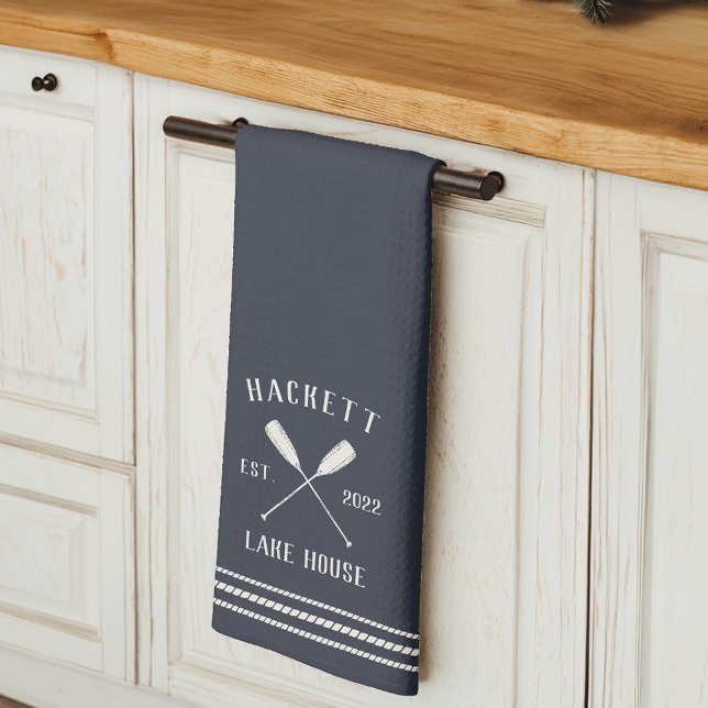Linge De Cuisine Marine Oars Rustiques Personnalisé Lake House (Créateur téléchargé)