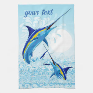 Linge De Cuisine Marlin Bleu Jaillissant de l'Océan