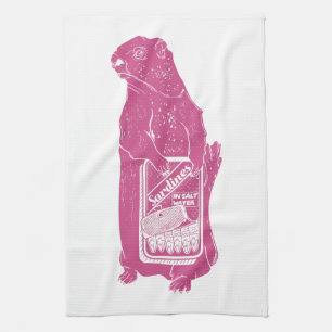 Linge De Cuisine Marmot Groundhotte mangeant des sardines