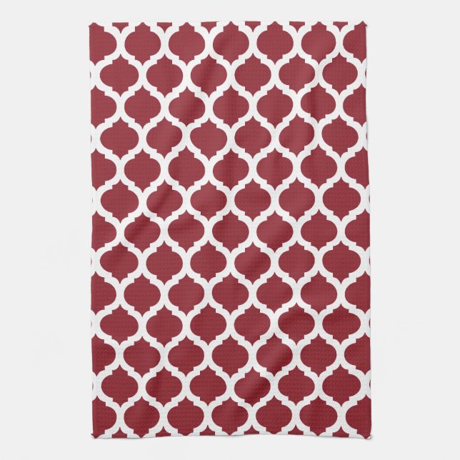 Linge De Cuisine Maroon & Blanc Marocain (Vertical)