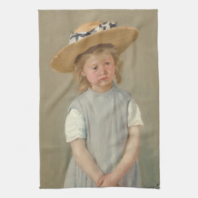 Linge De Cuisine Mary Cassatt - Enfant en paille Casquette (Vertical)