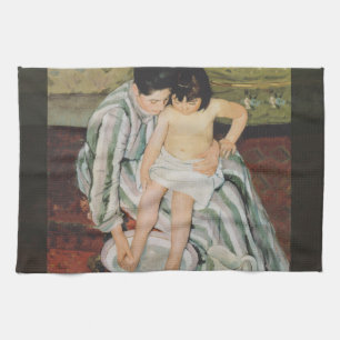 Linge De Cuisine Mary Cassatt Peinture sur le bain de l'enfant