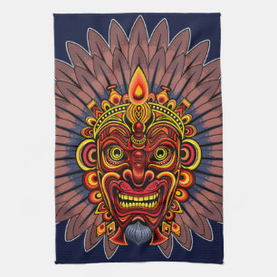 Linge De Cuisine Masque rituel du roi guerrier tribal