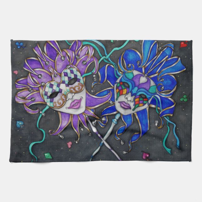 Linge De Cuisine Masques Jester Comédie/Tragédie (Horizontal)