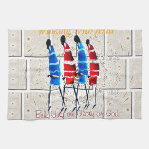 Linge De Cuisine Massai Morans art chrétien Imprimer