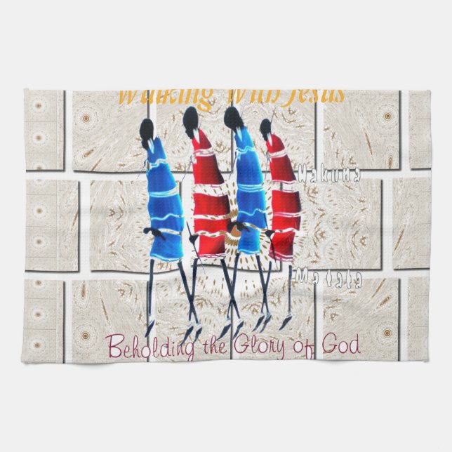 Linge De Cuisine Massai Morans art chrétien Imprimer (Horizontal)