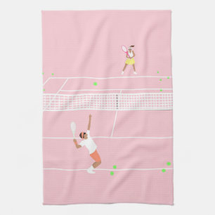Linge De Cuisine Match de tennis rose Pastel moderne